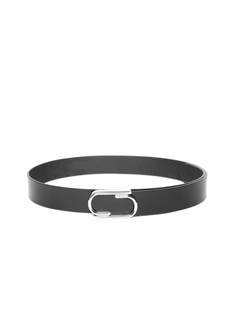 

Carlton London Men Black Solid Leather Belt