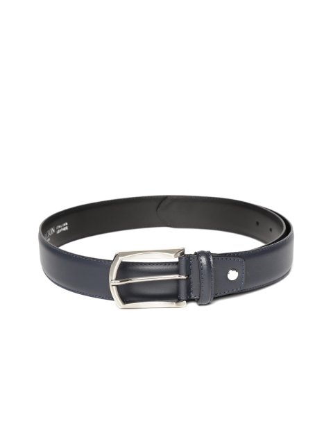 

Carlton London Men Navy Blue Leather Solid Belt