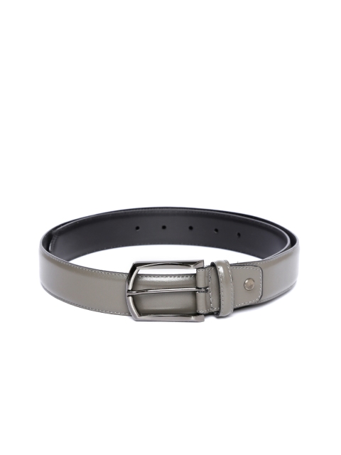 

Carlton London Men Grey Leather Solid Belt