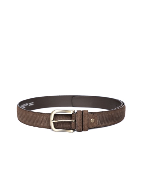 

Carlton London Men Brown Textured Leather Belt