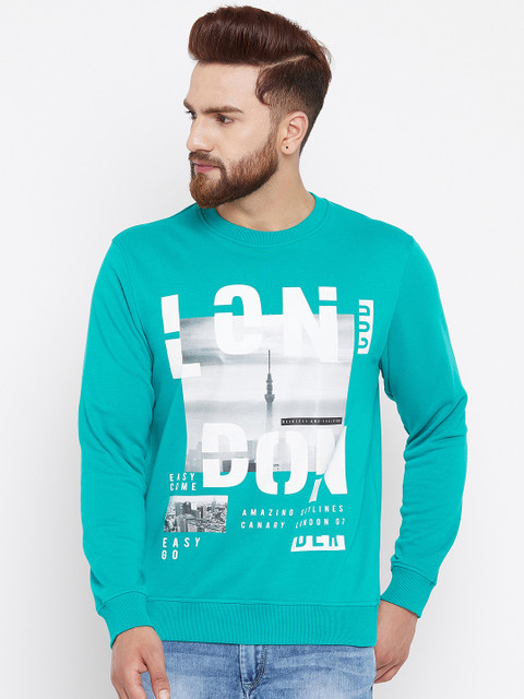 

Canary London Men Sea Green Printed Sweatshirt