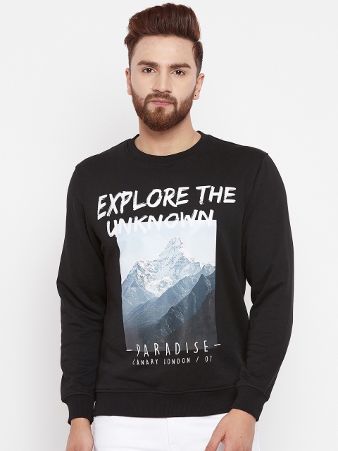 

Canary London Men Black Printed Sweatshirt