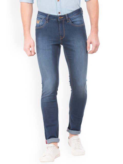 

Arrow Blue Jean Co. Men Blue Skinny Fit Mid-Rise Clean Look Stretchable Jeans