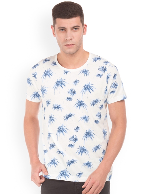 

GANT Men White Printed Round Neck Pure Cotton T-shirt