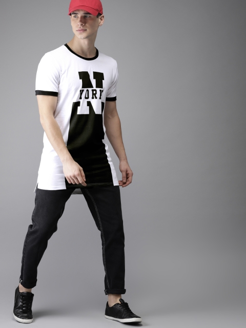 

Moda Rapido Men White Printed Round Neck T-shirt