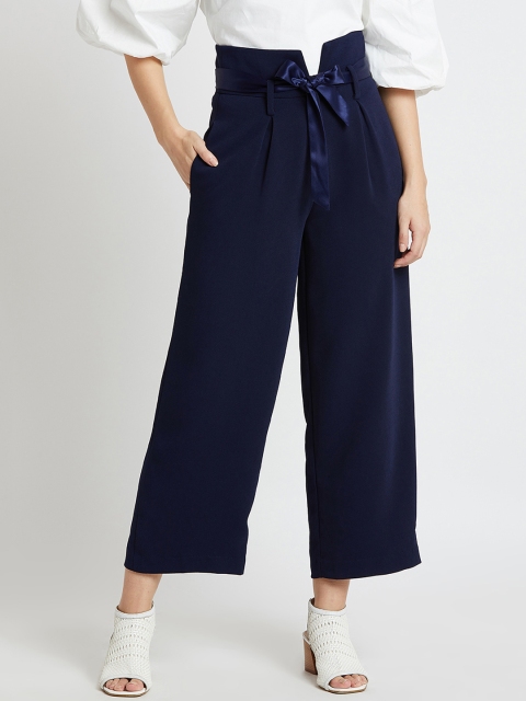 

COVER STORY Women Navy Blue Regular Fit Solid Culottes
