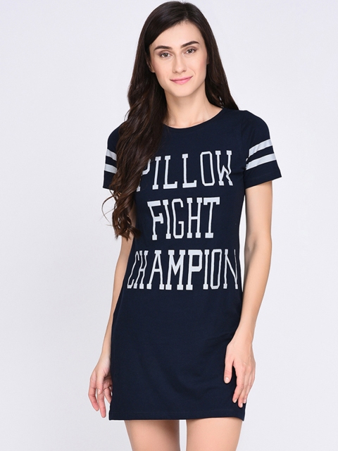 

Rigo Navy Blue Pure Cotton Printed Sleep Shirts