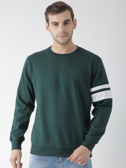 

GRIFFEL Men Green Solid Sweatshirt