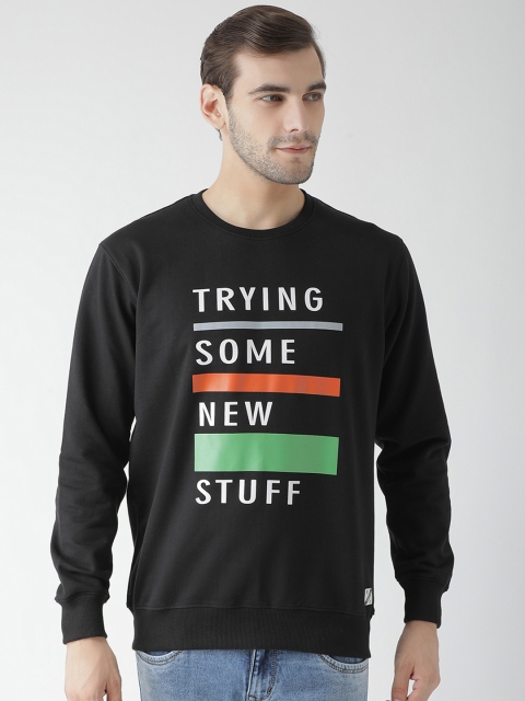 

GRIFFEL Men Black Printed Sweatshirt