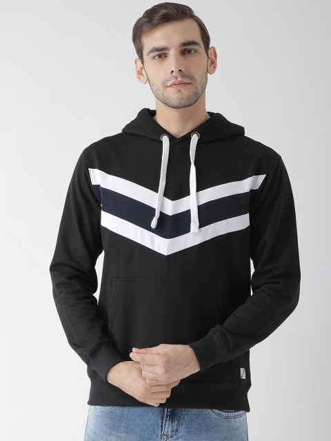 

GRIFFEL Men Black Printed Hooded Sweatshirt
