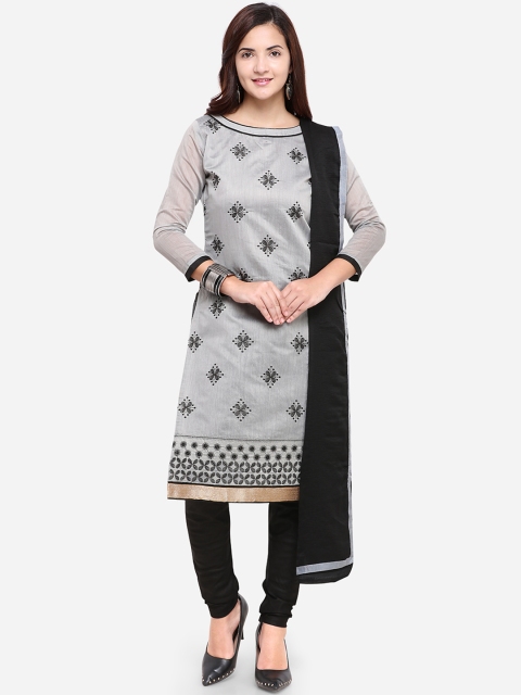 

Florence Grey & Black Embroidered Unstitched Dress Material