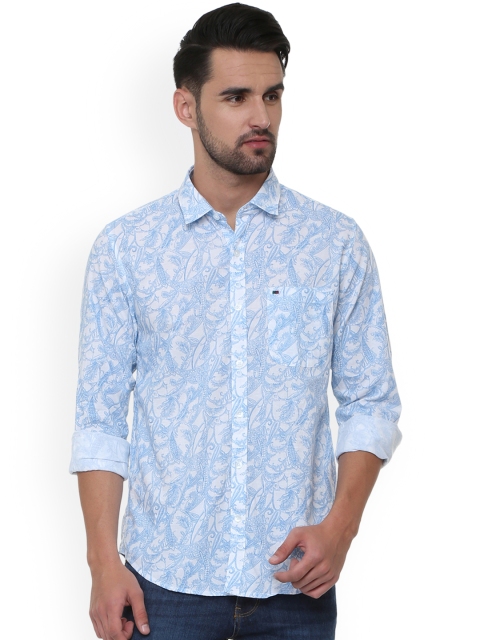 

Peter England Casuals Men Blue Slim Fit Printed Casual Shirt