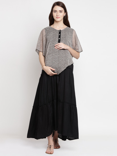 

Mine4Nine Women Black Solid Maxi Dress