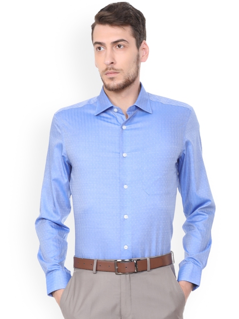 

Louis Philippe Men Blue Regular Fit Self Design Formal Shirt