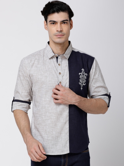 

Svanik Grey Solid Blended Kurta