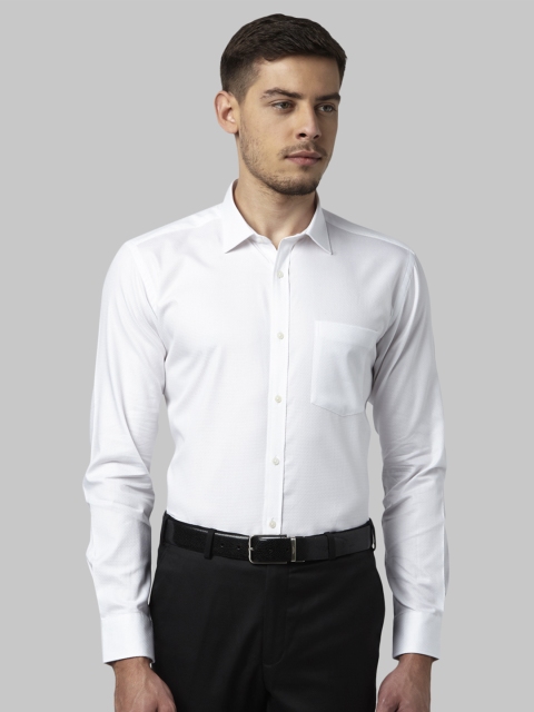 

Park Avenue Men White Slim Fit Self Design Formal Shirt