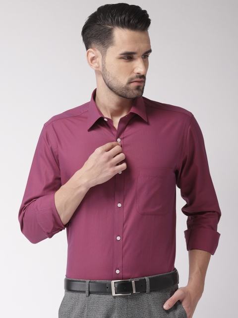 

Raymond Men Red & Blue Slim Fit Solid Formal Shirt