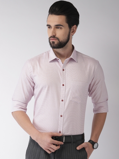 

Park Avenue Men Pink & White Slim Fit Self Design Formal Shirt
