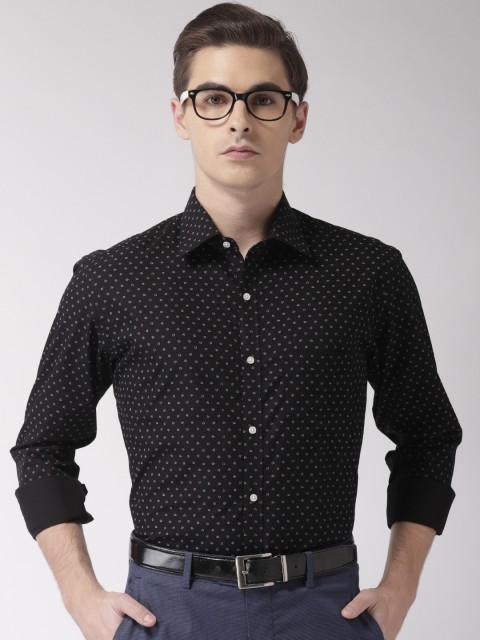 

Raymond Men Black Slim Fit Printed Formal Shirt
