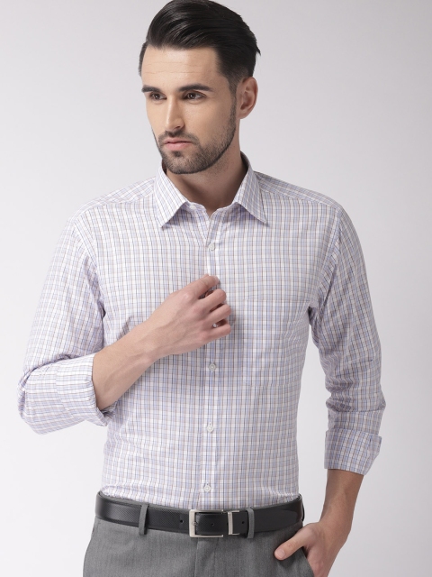

Raymond Men White & Red Slim Fit Checked Formal Shirt