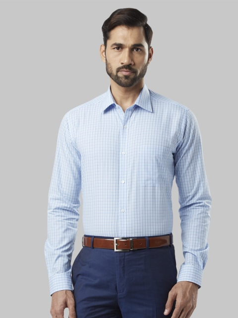 

Raymond Men Blue & White Checked Formal Shirt