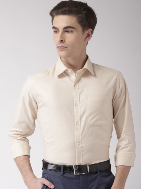 

Raymond Men Beige Slim Fit Self Design Formal Shirt