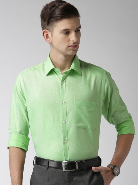 

Raymond Men Green Slim Fit Solid Formal Shirt