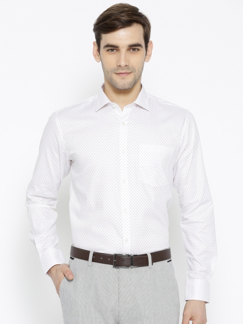 

Park Avenue Men White & Red Slim Fit Printed Formal Shirt