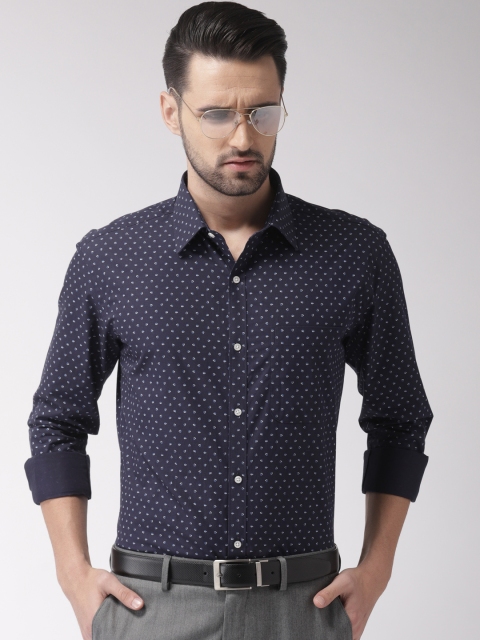 

Raymond Men Navy Blue Slim Fit Printed Formal Shirt