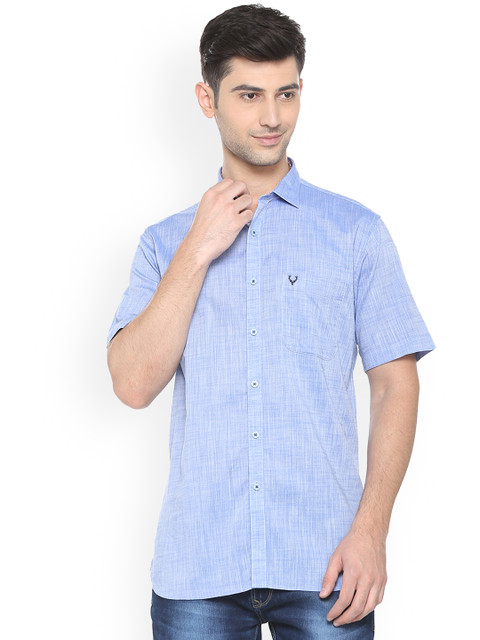 

Allen Solly Men Blue Slim Fit Self Design Casual Shirt