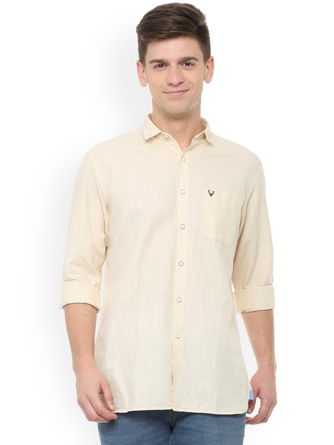 

Allen Solly Men Beige Slim Fit Solid Casual Shirt