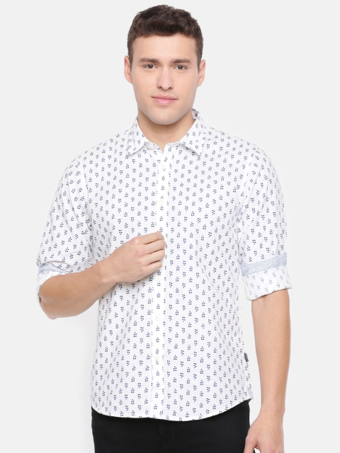 

Pepe Jeans Men White Slim Fit Printed Casual Shirt