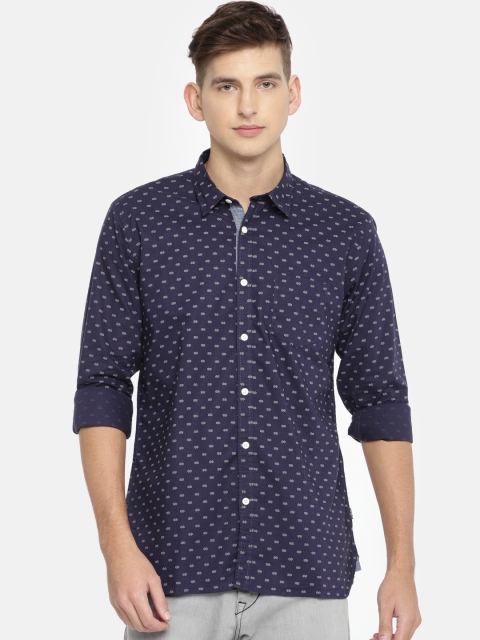 

Pepe Jeans Men Navy Blue Regular Fit Printed Casual Shirt