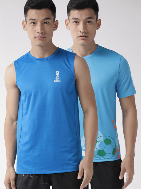 

FIFA Men Blue Pack of 2 Round Neck T-shirts