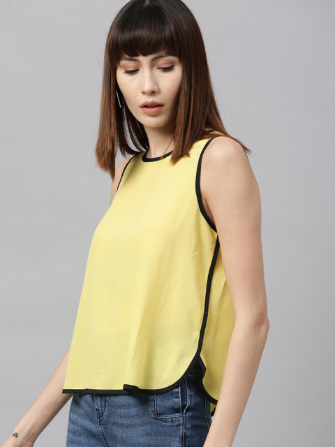 

Vero Moda Women Yellow Solid Regular Top