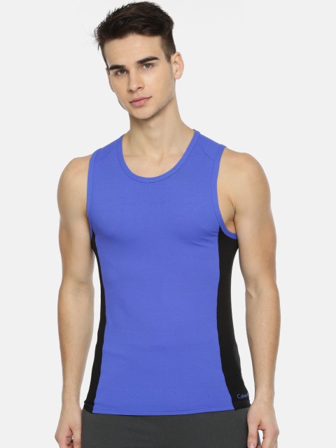 

Calvin Klein Men Blue Solid Innerwear Vests NU89971CW