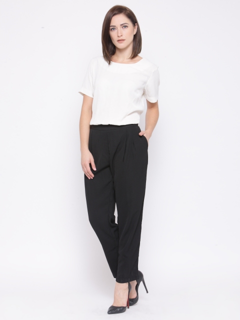 

United Colors of Benetton Off-White & Black Colourblocked Jumpsuit
