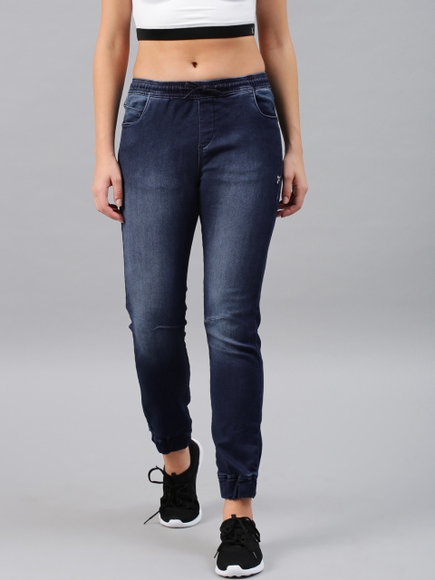 

HRX by Hrithik Roshan Women Blue Skinny Jogger Fit Mid-Rise Clean Look Stretchable Jeans