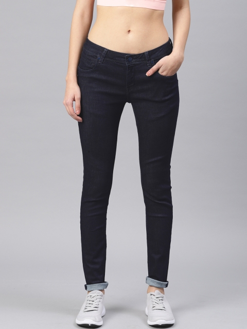 

HRX by Hrithik Roshan Women Blue Skinny Fit Mid-Rise Clean Look Stretchable Jeans