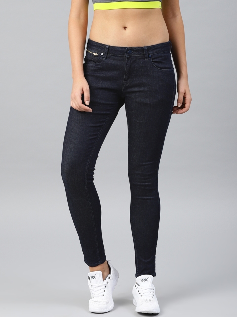 

HRX by Hrithik Roshan Women Blue Regular Fit Mid-Rise Clean Look Stretchable Jeans