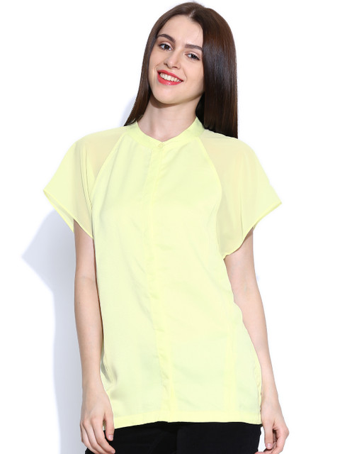 

United Colors of Benetton Women Lemon Yellow Casual Shirt