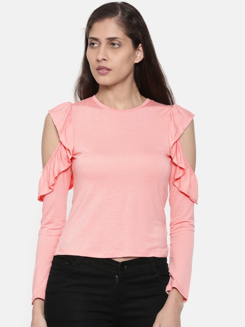 

CAMLA Women Peach-Coloured Solid Top