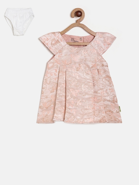 

Gini and Jony Girls Pink Self Design A-Line Dress