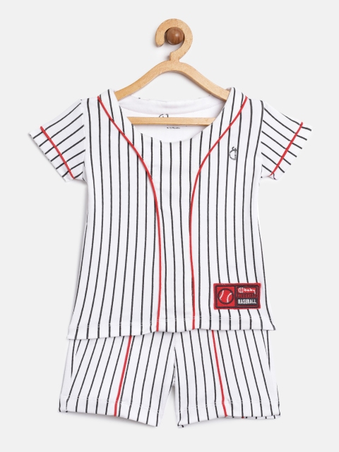 

Gini and Jony Boys White & Black Striped T-shirt with Shorts