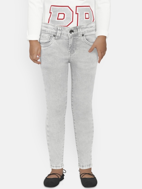 

Pepe Jeans Girls Grey Slim Fit Mid-Rise Clean Look Jeans