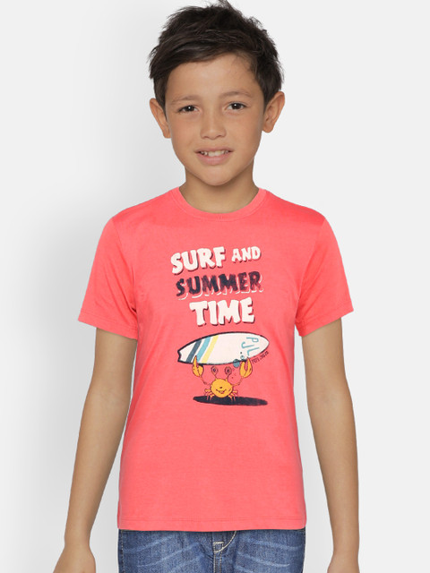 

Pepe Jeans Boys Pink Printed Round Neck T-shirt