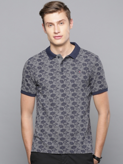 

Louis Philippe Sport Men Grey Printed Polo Collar T-shirt