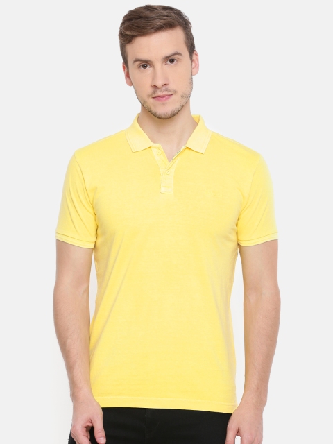 

Pepe Jeans Men Yellow Solid Polo Collar T-shirt