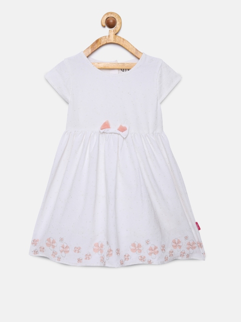 

Gini and Jony Girls White Printed Fit and Flare Dress