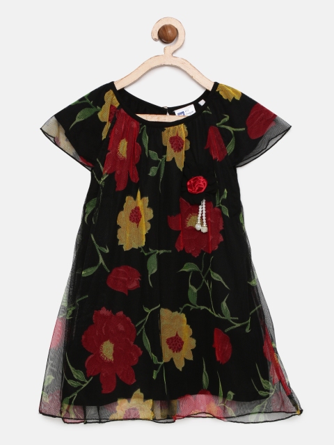 

612 league Girls Multicoloured Printed A-Line Dress, Multi